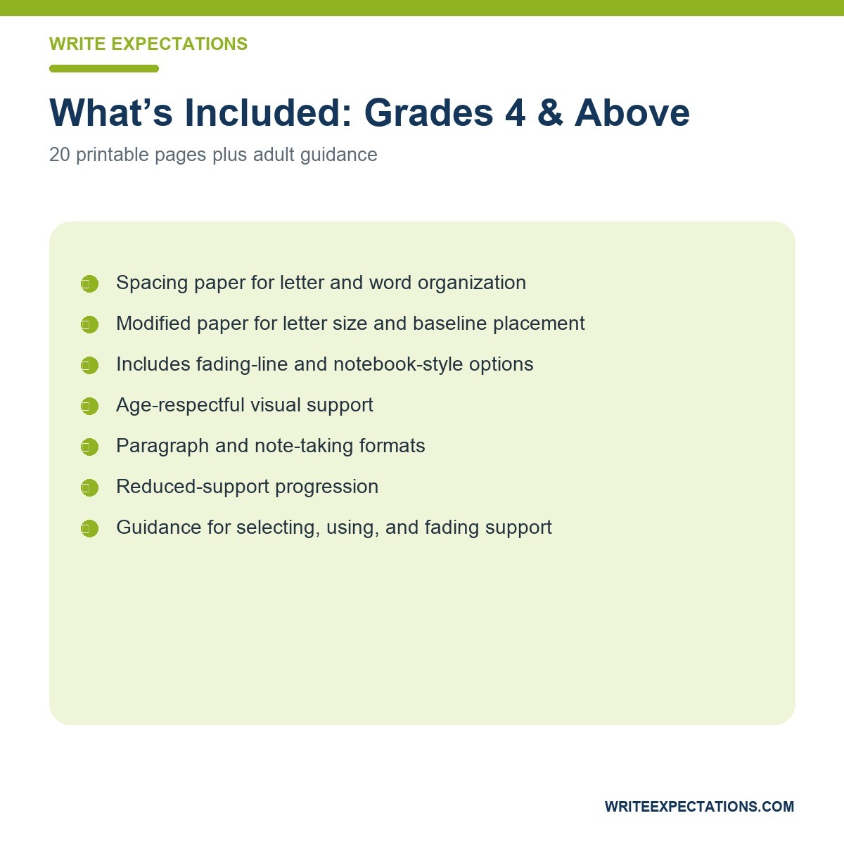 Grades 4+ Spacing & Modified Handwriting Paper | Write Expectations - Image 2