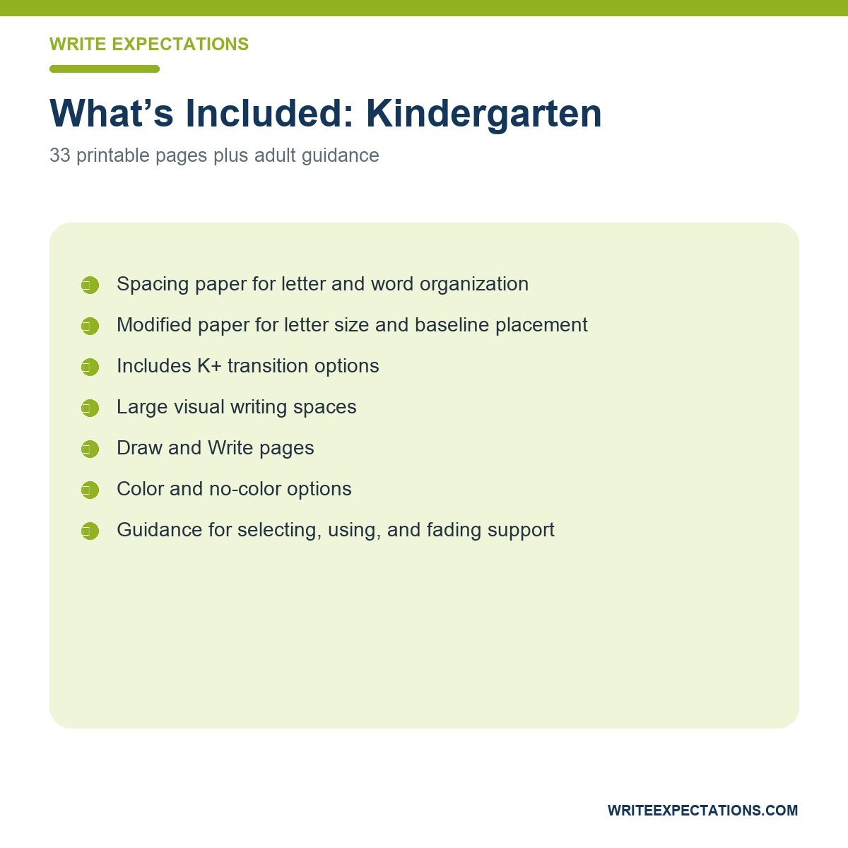 Kindergarten Spacing & Modified Handwriting Paper | Write Expectations - Image 2