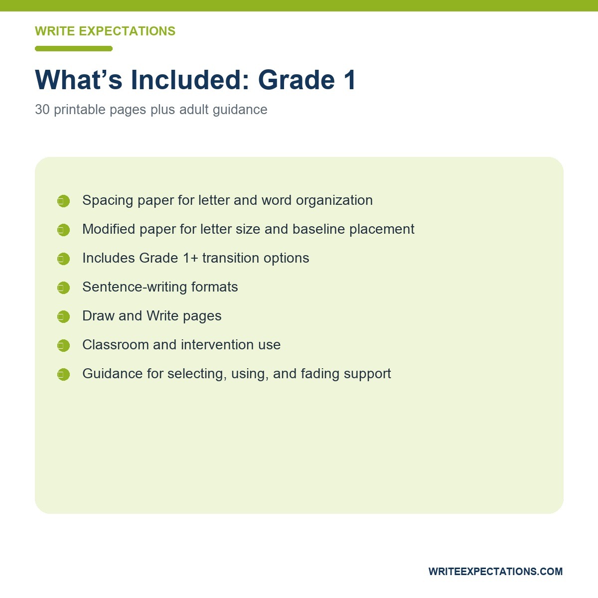 Visual Supports for Handwriting: Grade 1 Spacing & Modified Paper - Image 2