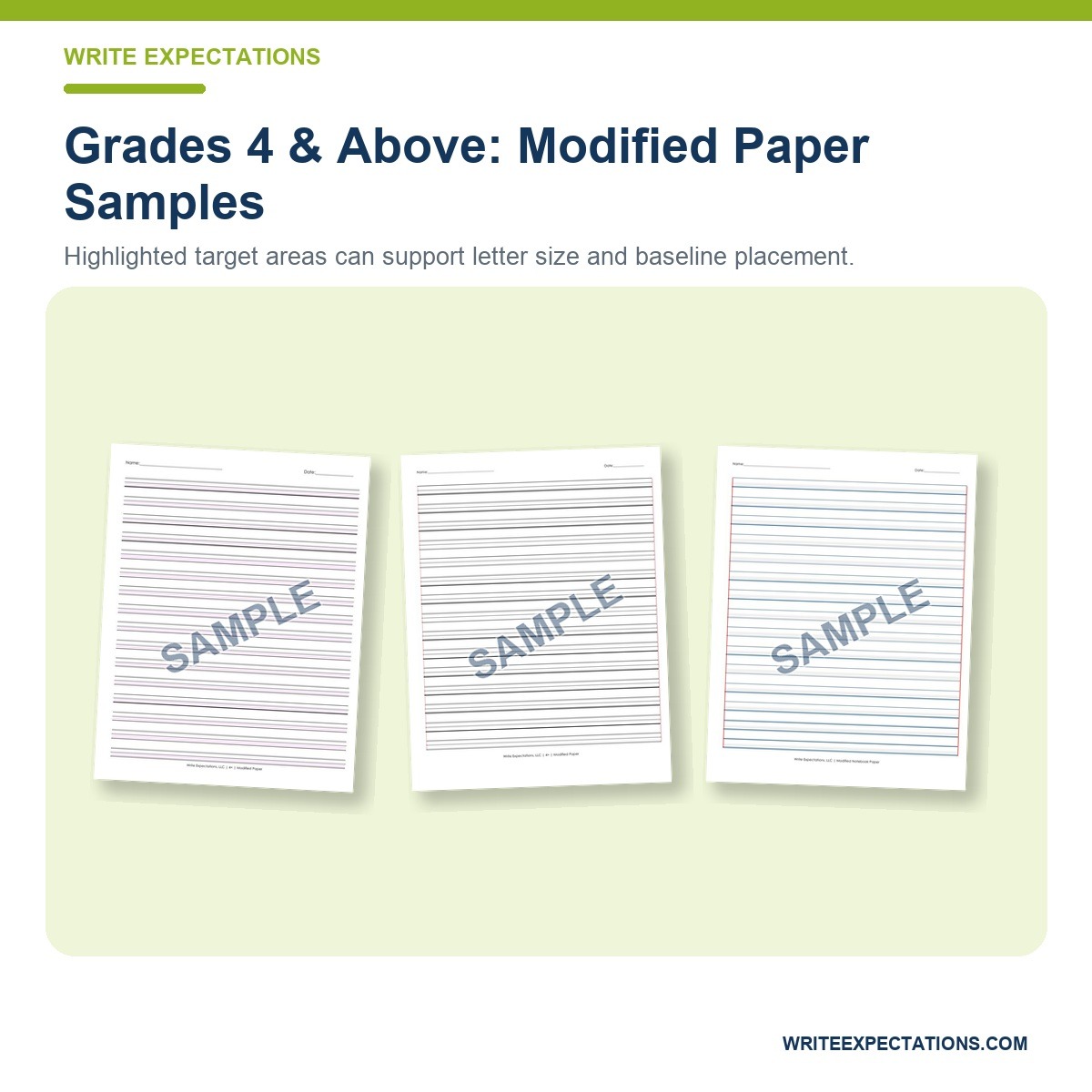 Grades 4+ Spacing & Modified Handwriting Paper | Write Expectations - Image 4