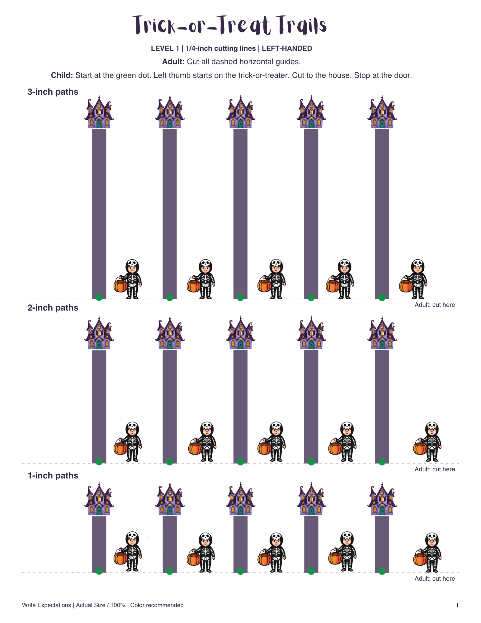 Halloween Scissor Skills Cutting Practice Printable | Left & Right-Handed Fine Motor Packet - Image 2