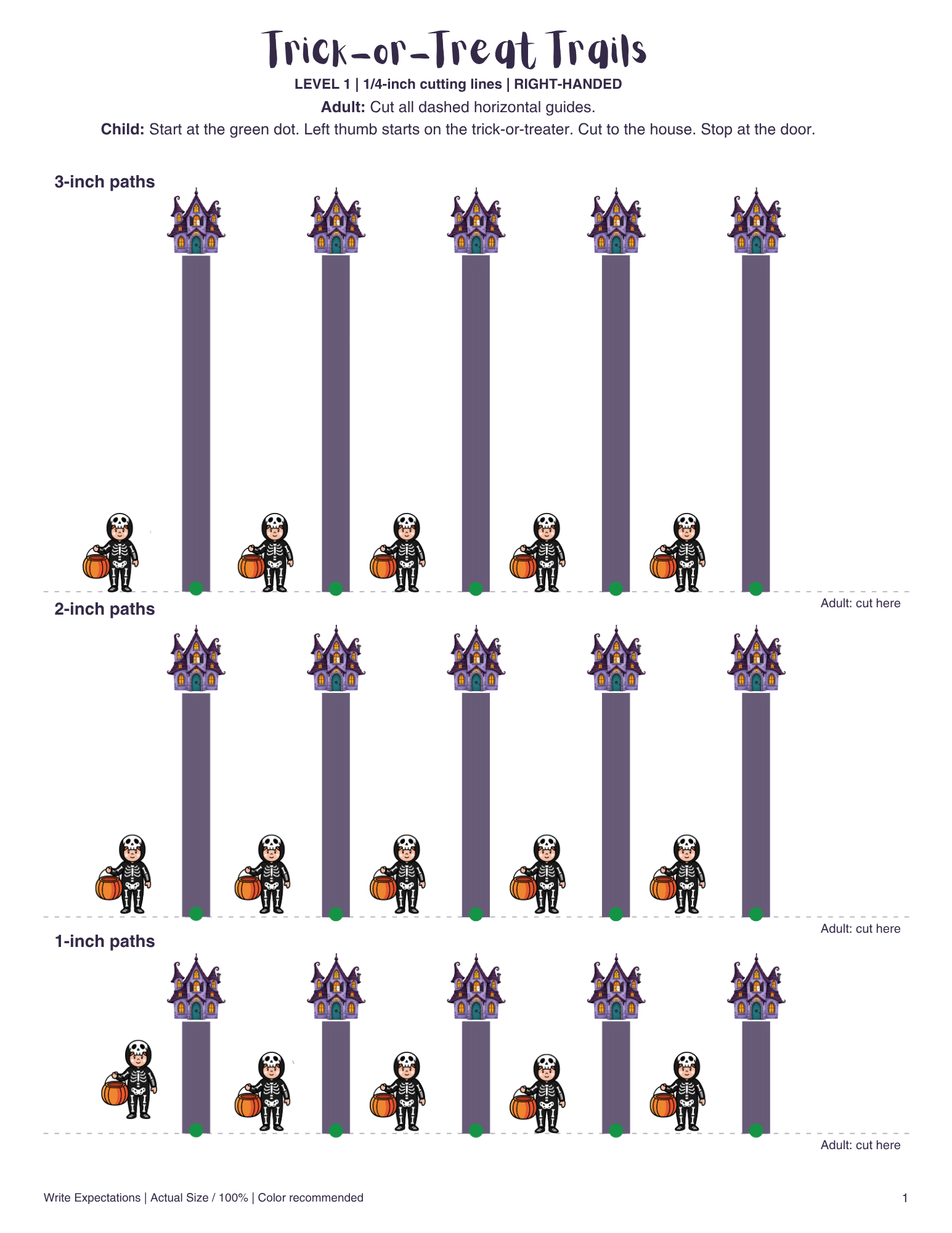 Halloween Scissor Skills Cutting Practice Printable | Left & Right-Handed Fine Motor Packet - Image 3