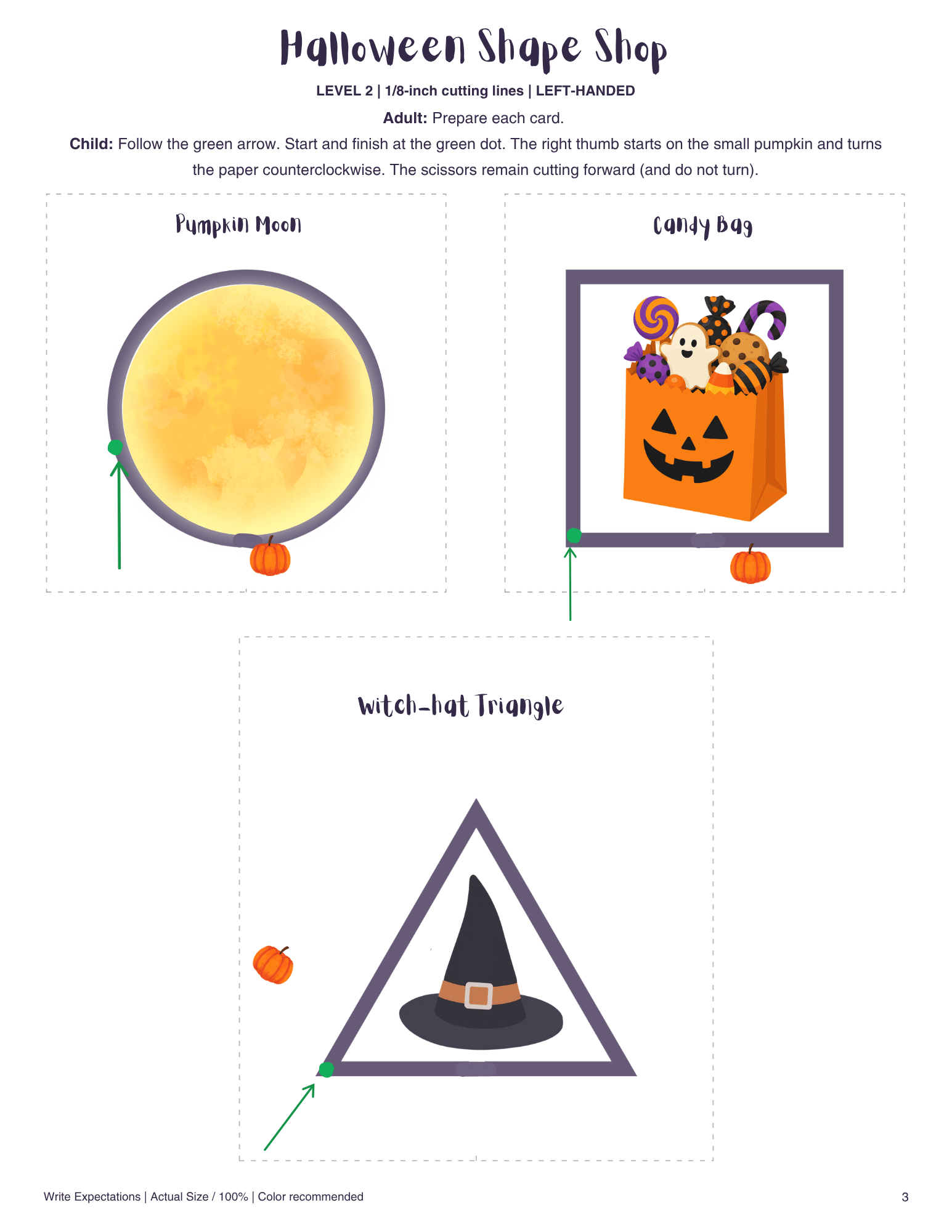 Halloween Scissor Skills Cutting Practice Printable | Left & Right-Handed Fine Motor Packet - Image 4