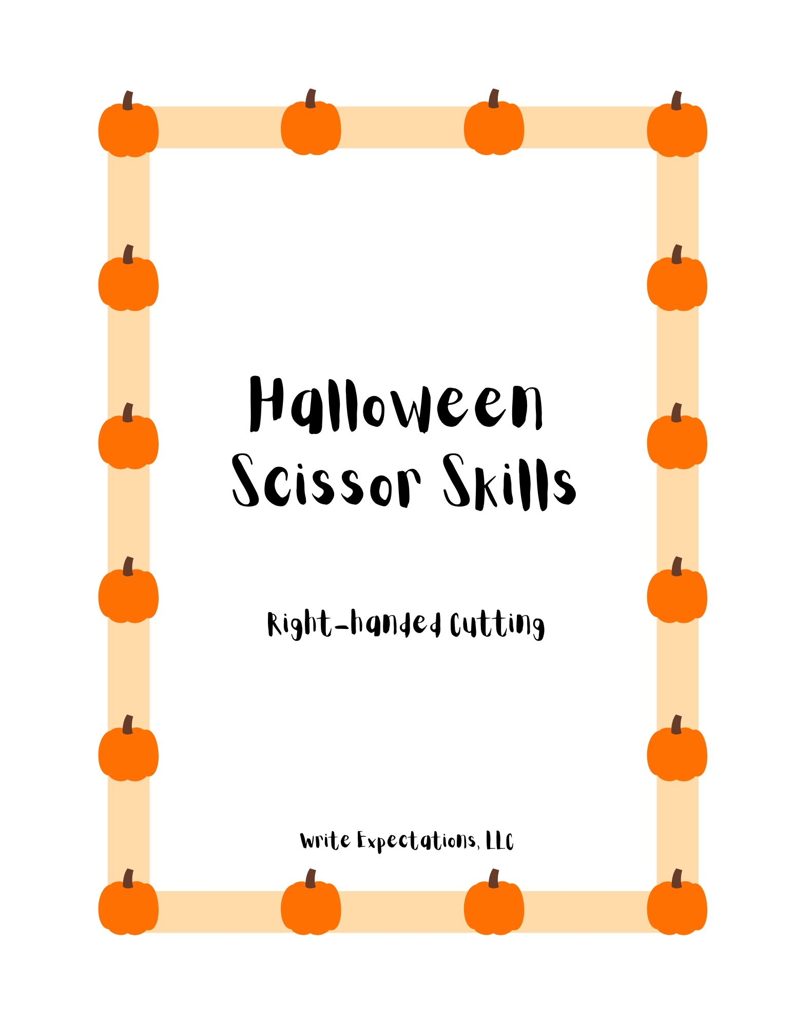 Halloween Scissor Skills Cutting Practice Printable | Left & Right-Handed Fine Motor Packet